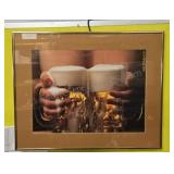 Framed beer photo. 20×16