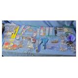 Fishing lures, hooks and other gear.