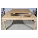 Dining table. Whitewashed maple with maple burl