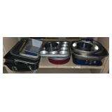 Shelf lot of baking pans. Buyer takes what they