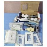 Electrical plugs, switches, and switch plates.