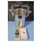 Wine/Champagne cooler with staghorn handles. Also