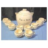 Ceramic Tom & Jerry punch bowl and cups.