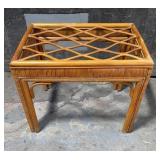 Rattan Side Table no glass 20x28x22 inches tall
