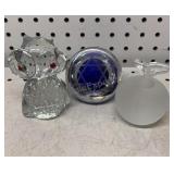 Apple Owl & Star of David Paper Weights
