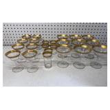 Gold Rim Glasses Champagne Wine & Shot