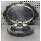 Silver Plated Platter & Covered Casserole