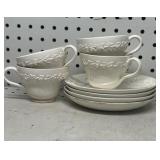 Wedgwood Embossed Queens Ware Tea Cups & saucers