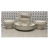 Wedgwood Embossed Queens Ware Tea Cups & saucers