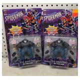 2 Spiderman Total Armor Rhino Action Figures
