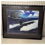 Framed Steven Kurth Submarine Print 21x25