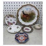 China Pheasant  Plate & Various Saucers