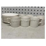 Wedgwood Embossed Queens Ware Espresso Set