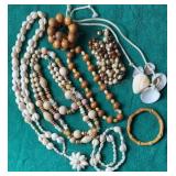 Wood & Shell Beaded Necklaces & Bracelets