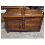 Large Antique Oak Trunk 27x52x27 inches tall