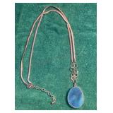 Blue Stone Pendant Necklace