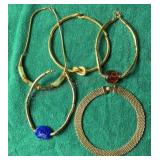 Gold Tome Collar Necklaces