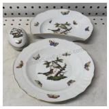 Herend Rothschild plates & trinket Jar