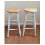 Pair of Backless Wood Stools 24x12