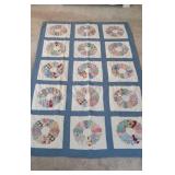 Vintage Dresden Plate Patchwork Quilt 48x76