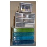 Assorted Storage Containers with Craft Supplies