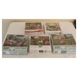 5 Assorted 300 Piece Puzzles