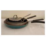 3 Cooks/Assorted Frying Pans and Covered Sauce