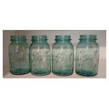 4 Blue Ball Mason Jars
