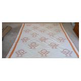 Handmade Basket  Quilt -small hole on side and