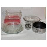 Round Glass Casserole, Glass Pie Plates, Assorted