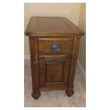 Wood Side Table w Storage 24x16x26