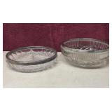 Silver Rimmed Relish Dish & Salad Bowl