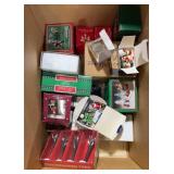 Box of Christmas Village Accessories