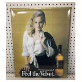 Black Velvet Metal Advertisement Sign 17x21