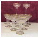 Gold Rim Etched Glasses