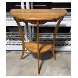 Half Round Oak Accent Table 12.5x24x29 inches