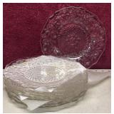 8 pressed Glass Plates