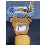 Knitting  Essentials & Longaberger recipe basket