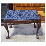 Claw Footed Bench 15x23x18 inches tall