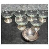 Weighted Silver Bottom Goblets & Plated bowl