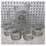 B.C. Comics Pitcher & Glasses