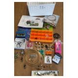 Basket of Misc Jewelry, Pins & more