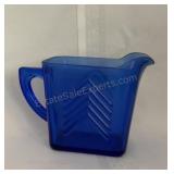 Hazel Atlas Cobalt Blue Chevron Creamer