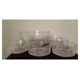 Arcoroc France Crystal Serving Bowl 5 Custard