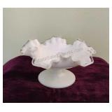 Fenton White Scalloped Bowl