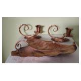 Gregorian Solid Copper Candlestick Holders &