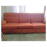 Flexsteel Tufted Rust Colored Sofa