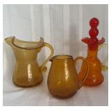 Crackle Glass Pitchers