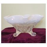Duggan White Opalascent Footed Bowl