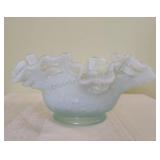 Fenton Light Blue Opalascent Basket Weave Bowl